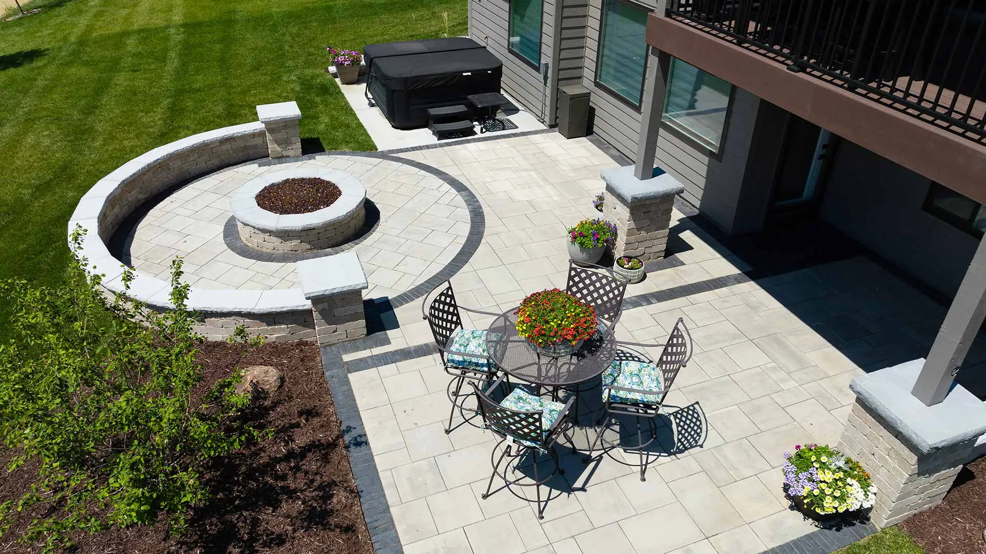 Fire Pit, Patio, & Seating Wall Installation Project in Elkhorn, NE