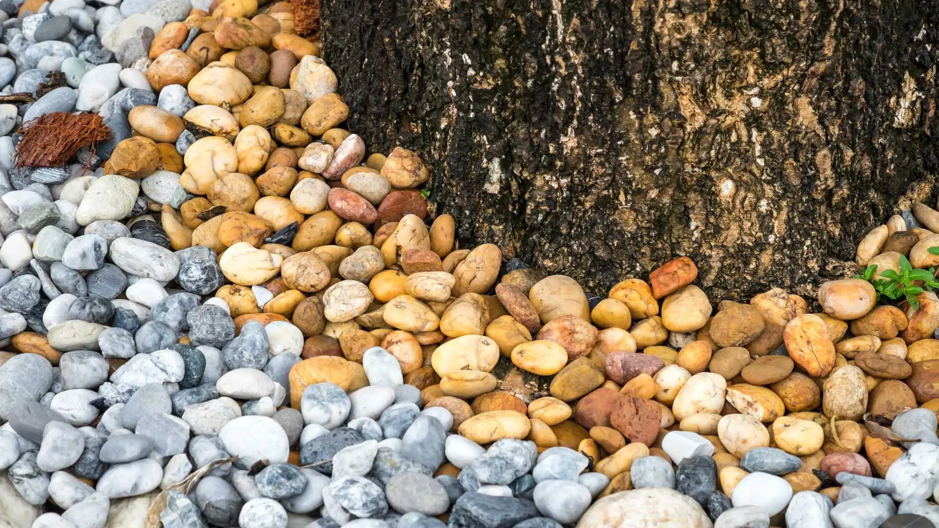 Rocks installed for ground covering in Waterloo, NE.